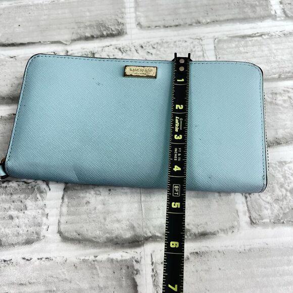 Kate Spade Laurel Way Neda Light Blue Saffiano Leather Large Wallet - Picture 10 of 15